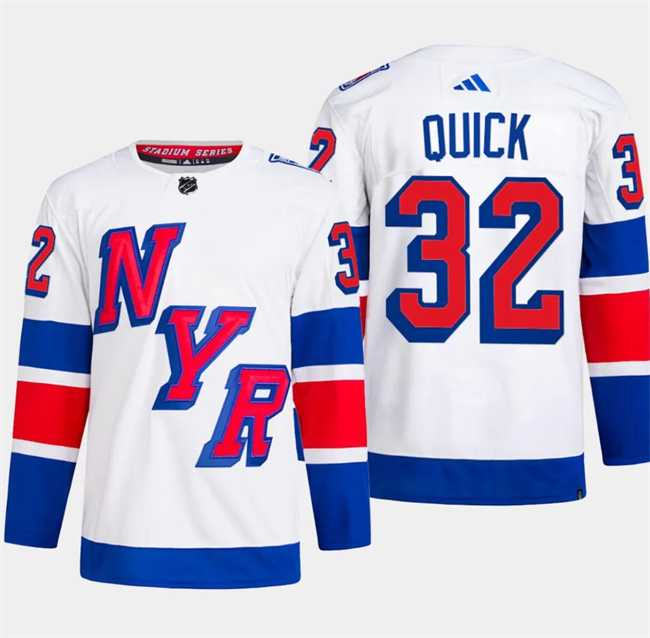 Men's New York Rangers #32 Jonathan Quick White 2024 Stadium Series Stitched Jersey Dzhi